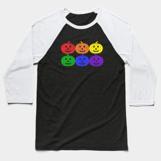 Distressed Gay Pride Jack O'Lanterns Baseball T-Shirt